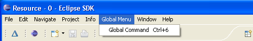 Showing a global menu additions