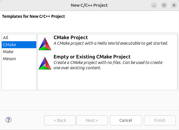 c cpp project wizard cmake