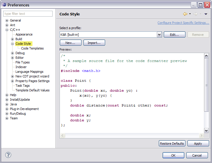 Code Style Preferences