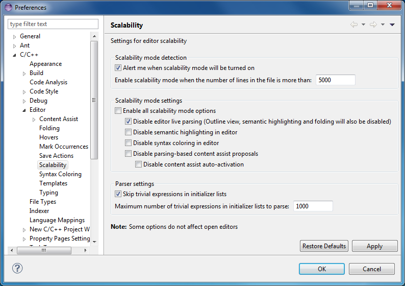 Scalability Preferences