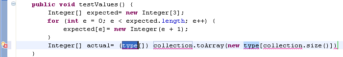 Inserted toarray template