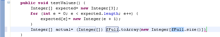 Inserted toarray template