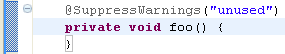 SuppressWarnings inserted