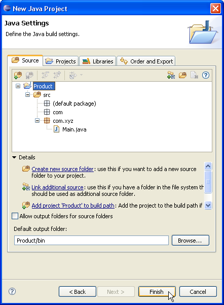 Java Project Source setup