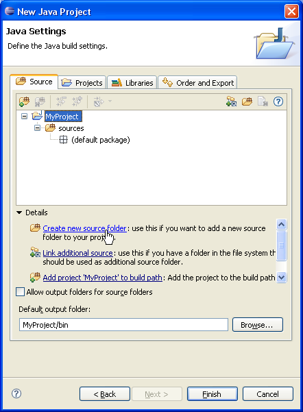 Java Project Source setup