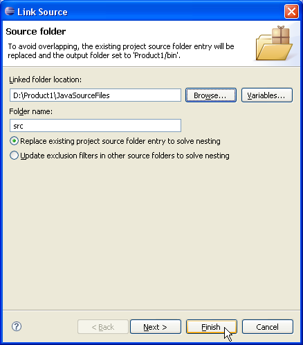 Link Source dialog