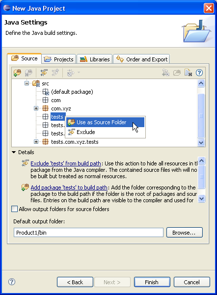 Java Project Source setup