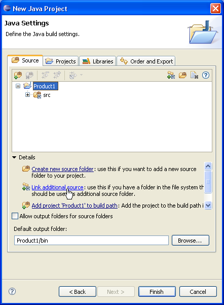 Java Project Source setup