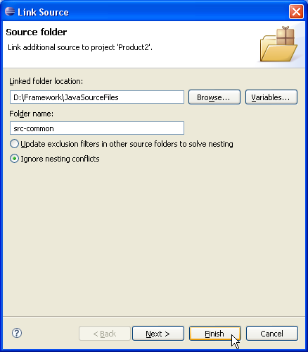 Link Source dialog