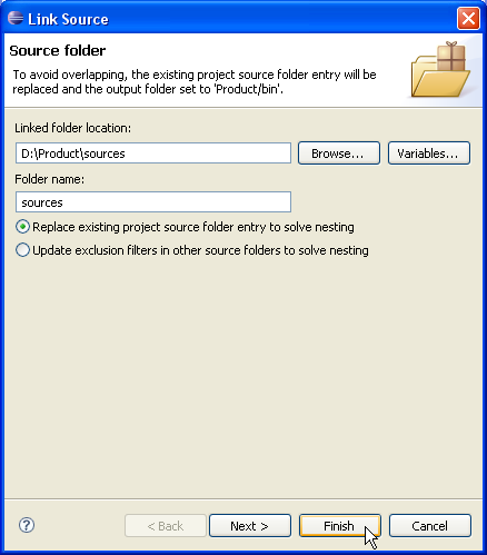 Link Source dialog