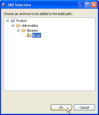 JAR Selection dialog