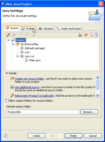 Java Project Source setup