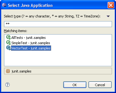 Type selection dialog