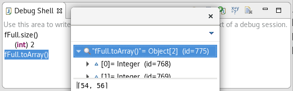 Pop-up containing fFull.toArray() expression