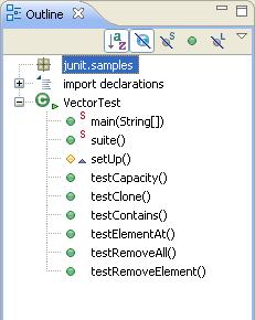 Outline view tool bar