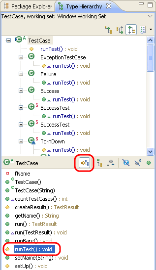 Subtype hierarchy showing method implementors