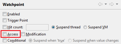 The 'access' option for a watchpoint