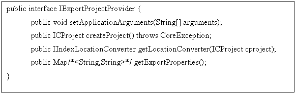 IExportProjectProvider interface
