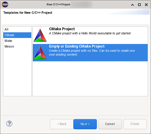 Empty or Existing CMake Project