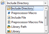 Scanner Discovery Kinds Dropdown
						Following kinds are available:
						- Include Directory
						- Preprocessor Macro
						- Include File
						- Preprocessor Macros File
						- Library Path
						- Library