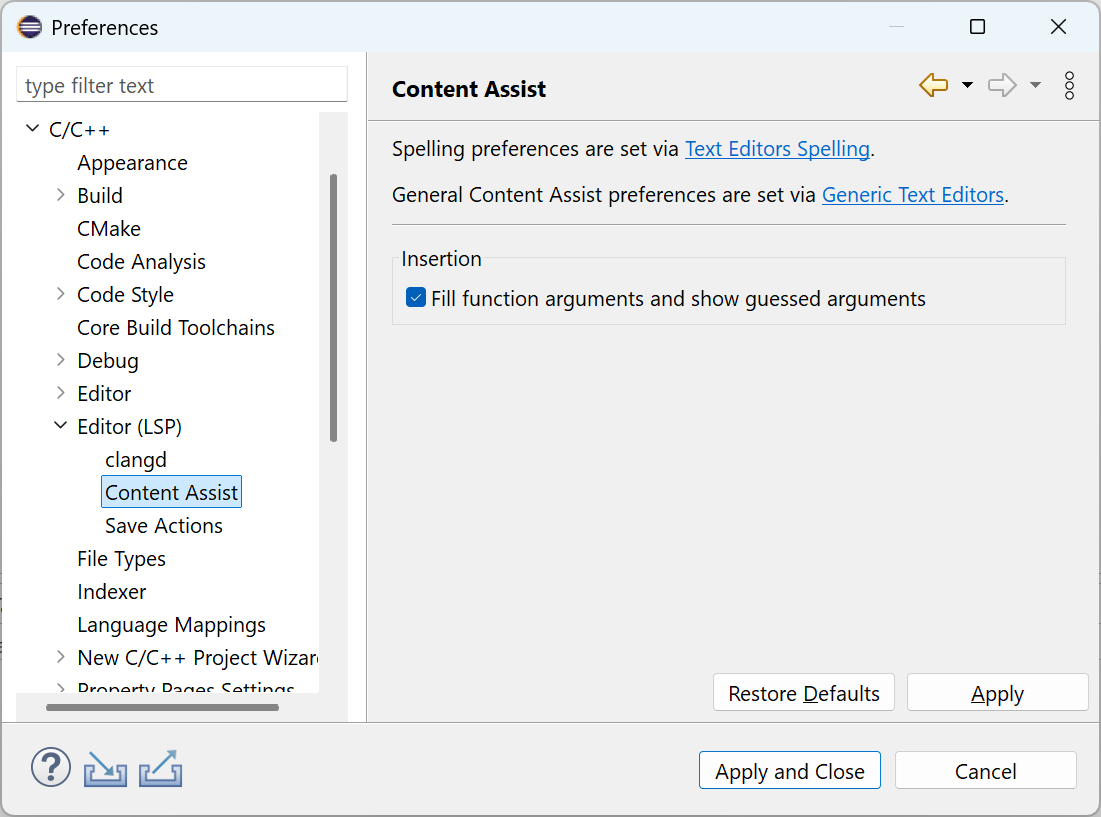 lsp content assist prefs