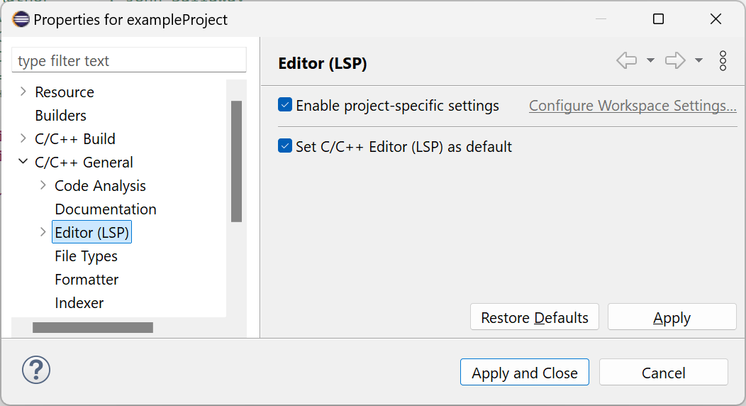 lsp editor properties