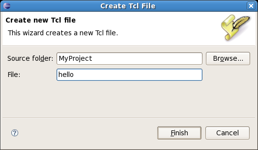New Tcl Project wizard