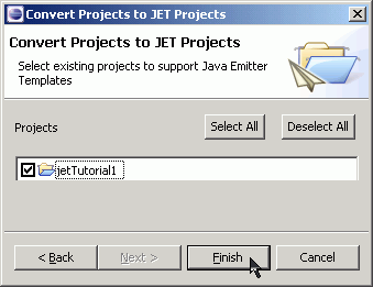 Adding JET Nature to Java Project
