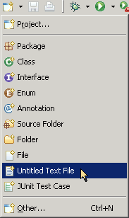 Create new Untitled Text File from the File - New  menu