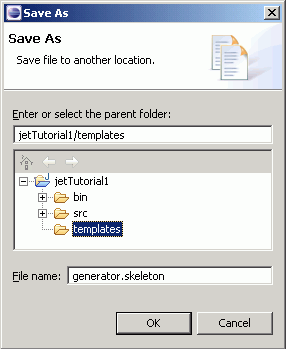 Text file generator.skeleton in templates folder