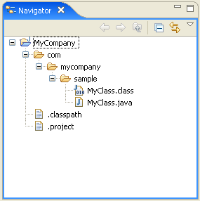 Resource Navigator showing elements implementing the IOpenable interface