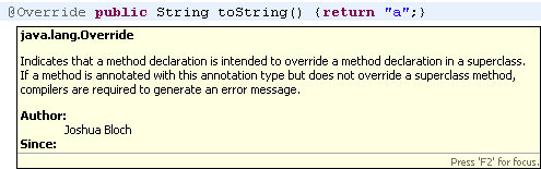 Override annotation