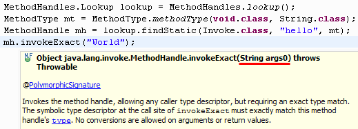 Polymorphic method signature in javadoc hover