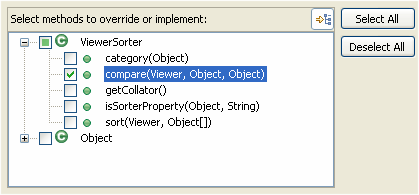 'Override/Implement method' dialog