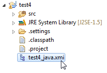 Java model in the package explorer