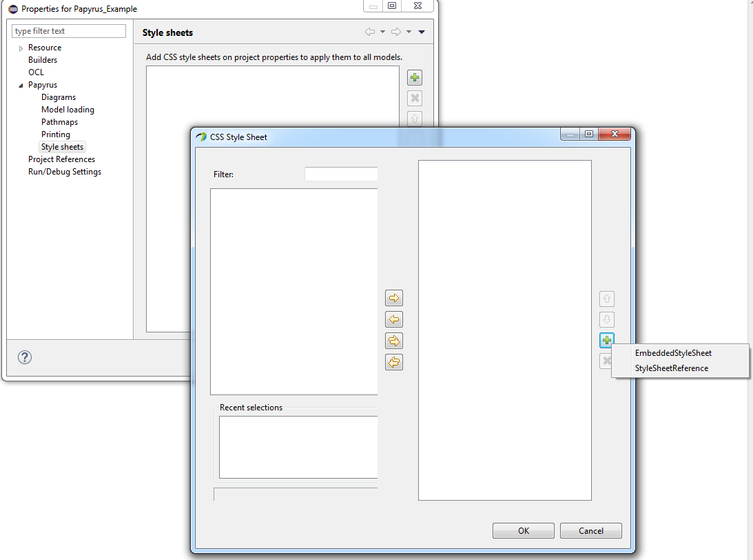 Style sheets project properties in Papyrus