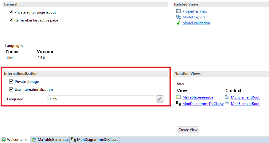 Internationalization model preferences management