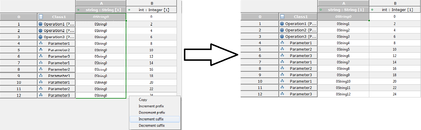 Fill Increment suffix String