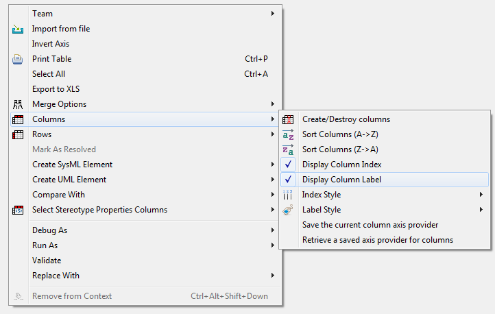 Menu to Show/Hide Row Label