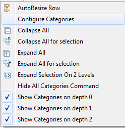 Popup menu available on the row header region