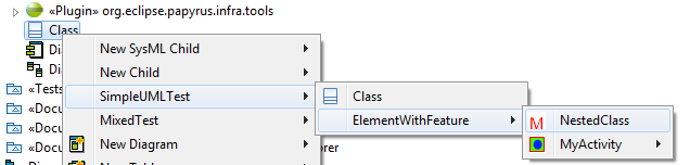 Result for the menu nestedClass
