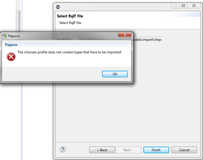 The import cannot be done if the profile is not complete.