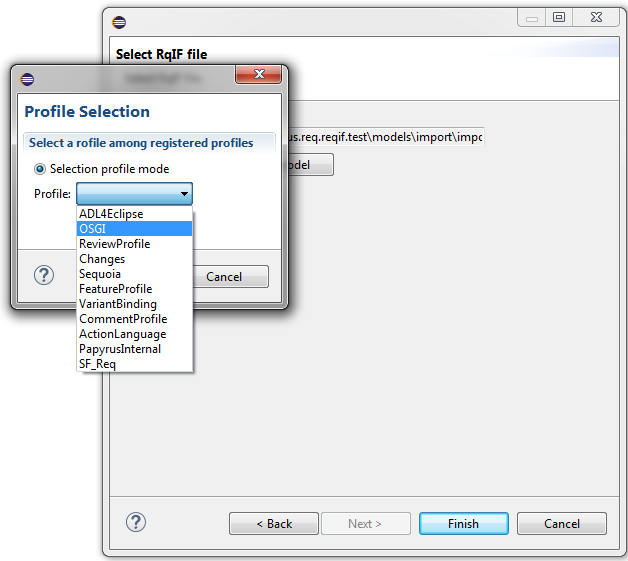 Choose predefined type contained in profile