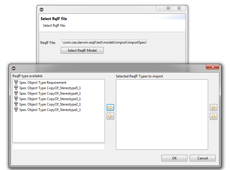 SpecObject Type selection