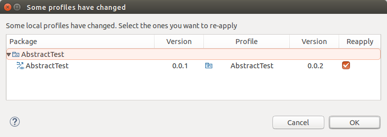 Pop-up asking which profile the user want to migrate
