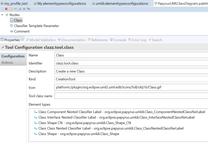 Figure 8. Graphical elements of the Palette/Class element to overload