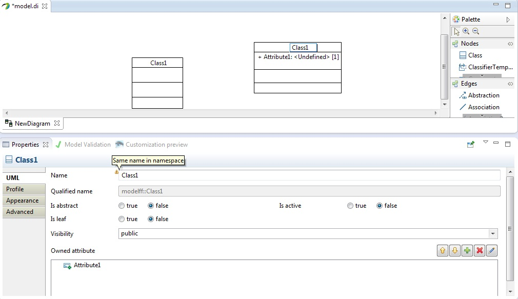 Example of binding with a model validator and warning severity result