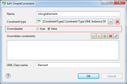 The constraint cannot be dynamically overridden