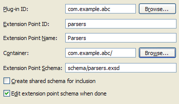 Extension Point Schema wizard