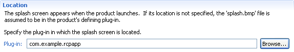 Splash screen location